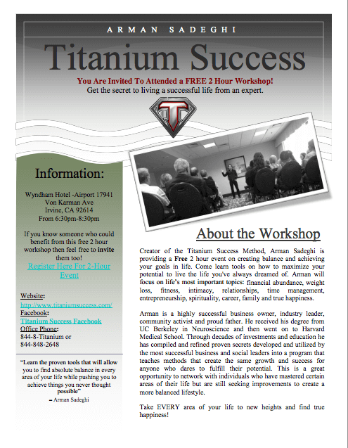 Titanium Success 2 Hour Event