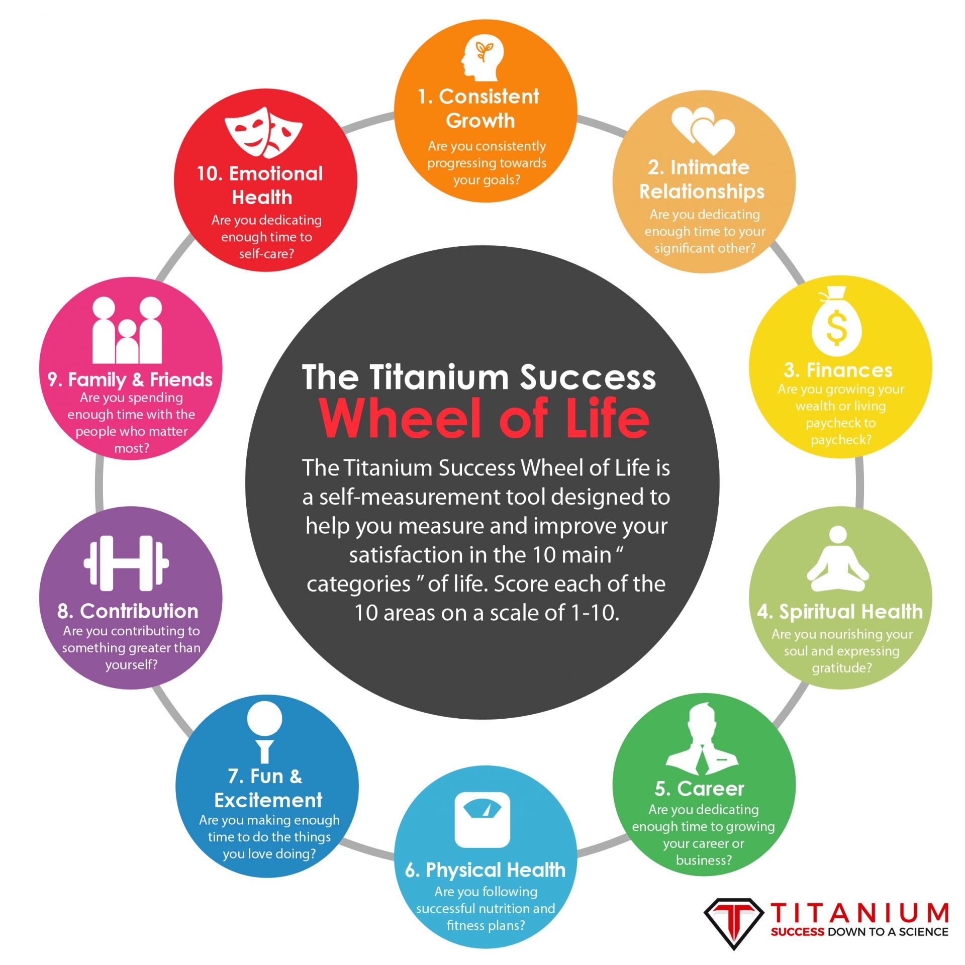 The Titanium Success Wheel of Life Infographic